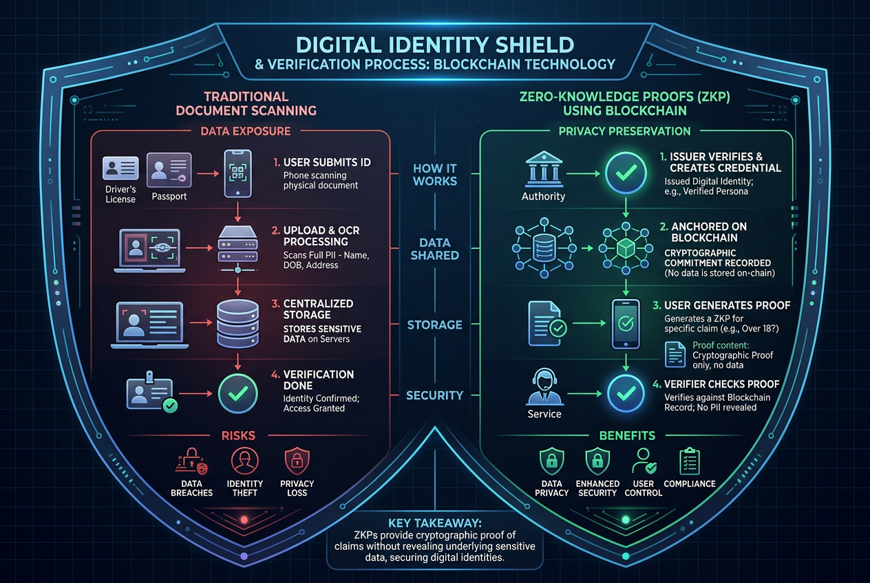Infographic comparing Soft KYC vs Hard KYC in online casinos minimalist technical style neon accents dark mode