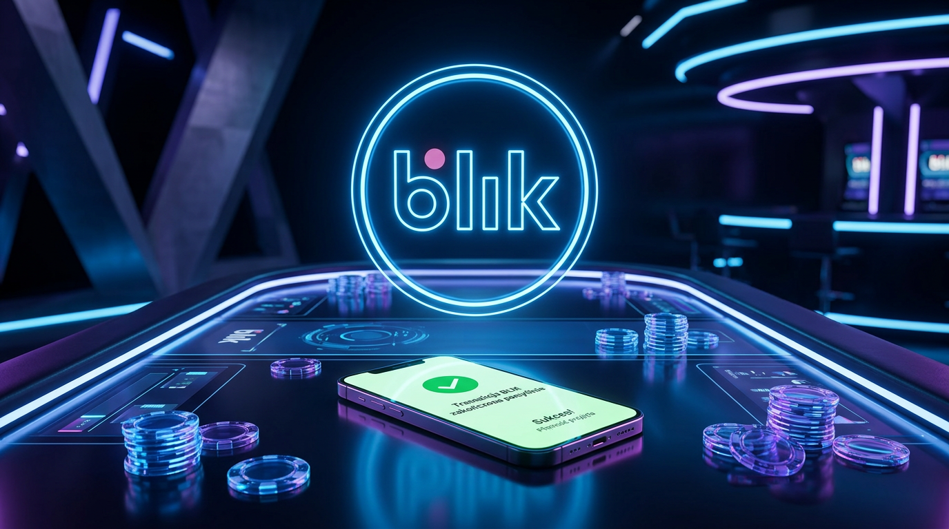 Futurystyczna ilustracja płatności BLIK w kasynie online 2026